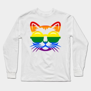 Cool cat gay pride Long Sleeve T-Shirt